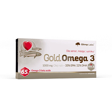 Омега 3 + витамин Е Olimp Labs Gold Omega 3 65% + vit E 90 капсул