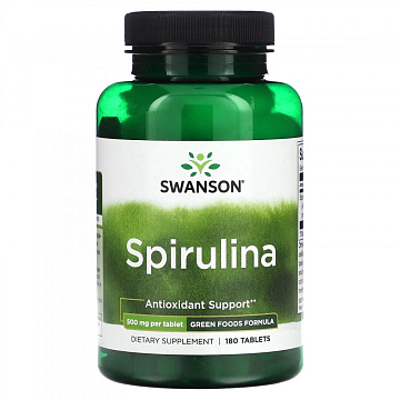 Спирулина Swanson Spirulina 500 мг. 180 табл.