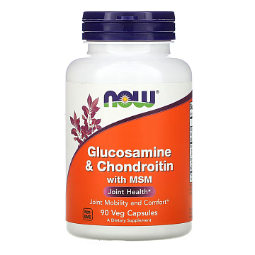 Глюкозамин Хондроитин и МСМ NOW Glucosamine & Chondroitin with MSM 90 капсул