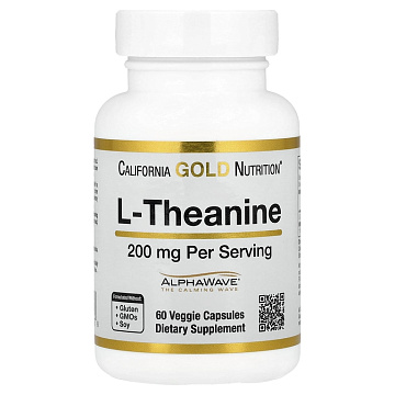 L-Теанин California Gold Nutrition L-Theanin 200 мг. 60 капсул