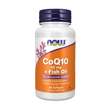 Коэнзим NOW CoQ10 60 мг + Fish Oil 60 капсул