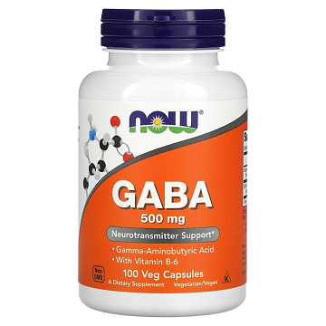 Габа + B6 NOW GABA + B6 100 капсул