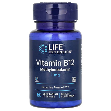 Метилкобаламин Life Extension B-12 Methylсobalamin 1 мг. 60 вег. паст.