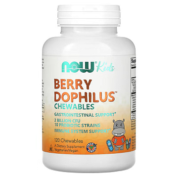 Пробиотики для детей NOW Kids Berry Dophilus 120 жев. табл.