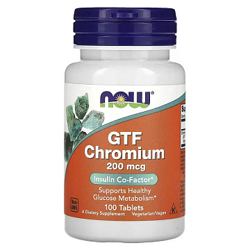 Хром NOW GTF Chromium 200 мкг 100 табл.