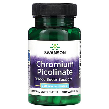 Хром Пиколинат Swanson Chromium Picolinate 200 мкг. 100 капсул