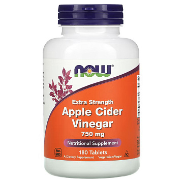 Яблочный уксус NOW Apple Cider Vinegar 750 мг. 180 табл.