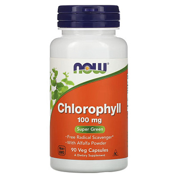 Хлорофилл NOW Chlorophyll 100 мг. 90 капсул