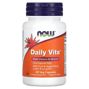 Мультивитамины NOW Daily Vits Multi 30 вег. капсул