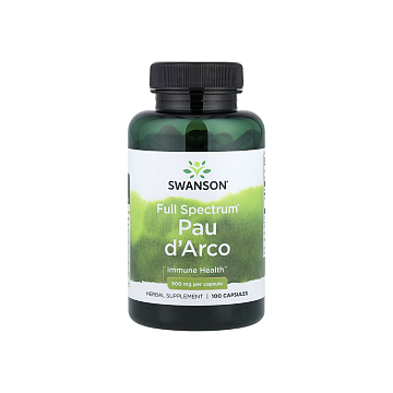 Кора муравьиного дерева Swanson Pau D'Arco 500 mg. 100 капс.