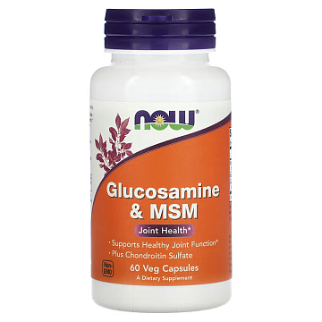 Глюказамин МСМ NOW Glucasomine MSM 60 капсул