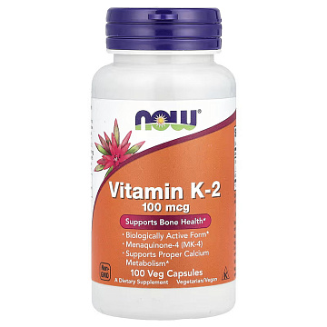 Витамин К2 NOW Vitamin K2 100 мкг. 100 капсул