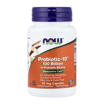 Пробиотики NOW Probiotic-10 100 Billion 30 вег. капсул