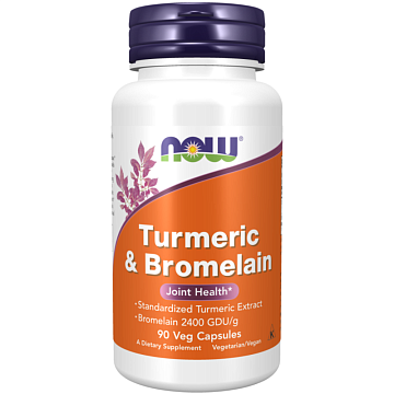 Куркумин NOW Turmeric & Bromelain 90 капсул