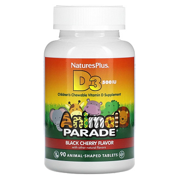 Витамин Д3 для детей NaturesPlus Animal Parade D3 500 ME 90 жев. табл.