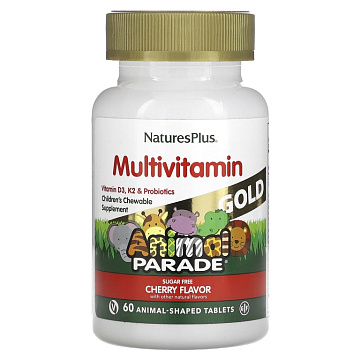 Детские витамины NaturesPlus Animal Parade GOLD Multivitamin 60 жев. табл.