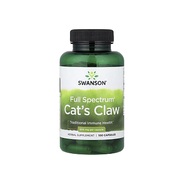 Кошачий Коготь, Swanson Cat's Claw, 500 мг, 100 капсул