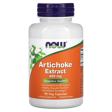 Экстракт артишока NOW Artichoke Extract 450 мг. 90 раст. капсул