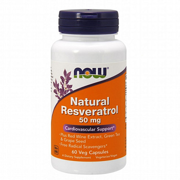 Ресвератрол NOW Resveratrol 50 мг. 60 капсул