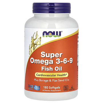 Омега 3-6-9 NOW Super Omega 3-6-9 180 капсул