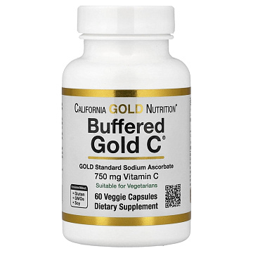 Витамин Ц Аскорбат California Gold Nutrition Buffered Gold C 60 капс.