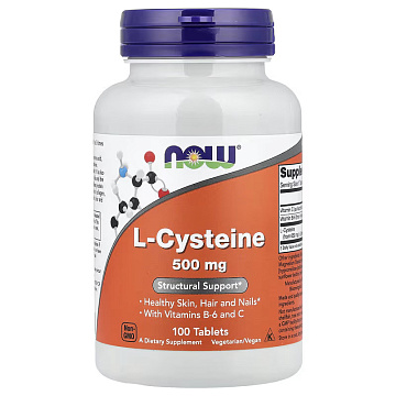 Л- Цистеин NOW L-Cysteine 500 мг. 100 табл.