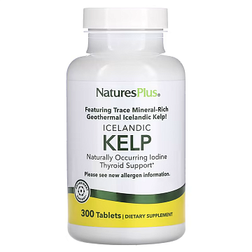 Йод NaturesPlus Kelp 150 мг. 300 табл.