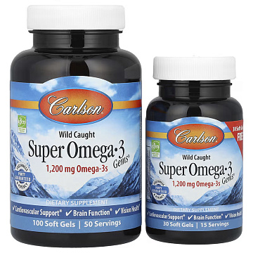 Супер Омега 3 Carlson Super Omega-3 1200 мг. 100 соф.