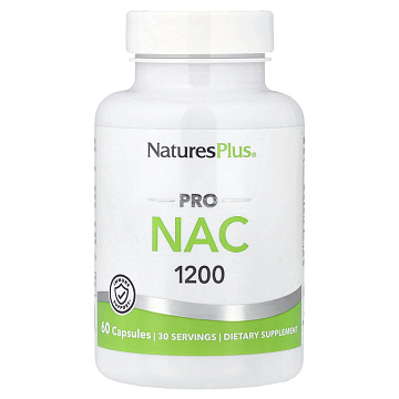 N-ацетил-L-цистеин NaturesPlus NAC pro 1200 мг. 60 капсул