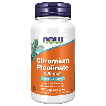 Хром Пиколинат NOW Chromium Picolinate 200 мкг 100 капсул