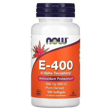 Витамин Е NOW Vitamin E-400 100 капсул